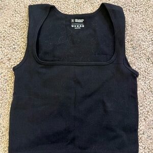 Amazon Black Ribbed Tank Top